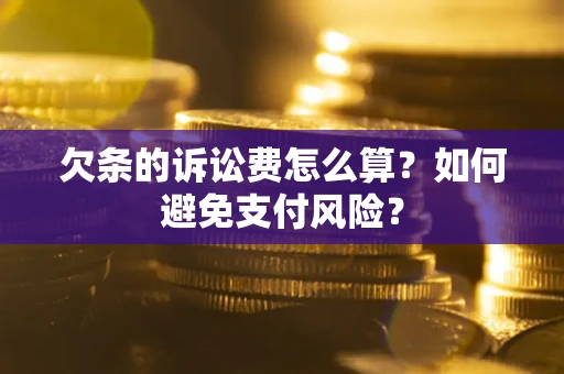 北京欠条的诉讼费怎么算？如何避免支付风险？
